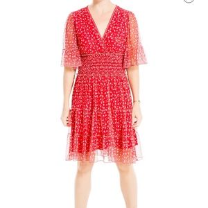 Max Studio v neck flutter sleeve dress